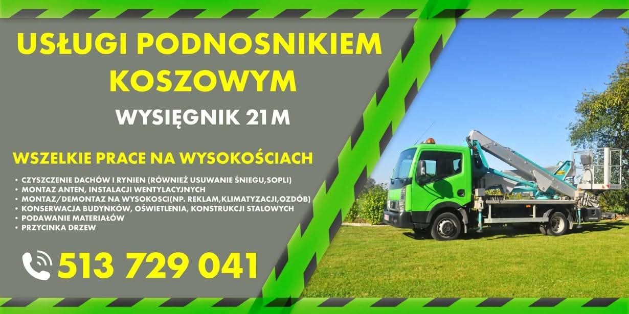 podnośnik koszowy płock, usługi podnośnikiem koszowym, montaż elewacji, instalacje konstrukcji, prace ogrodowe, instalacje elektryczne płock, podnośnik płock